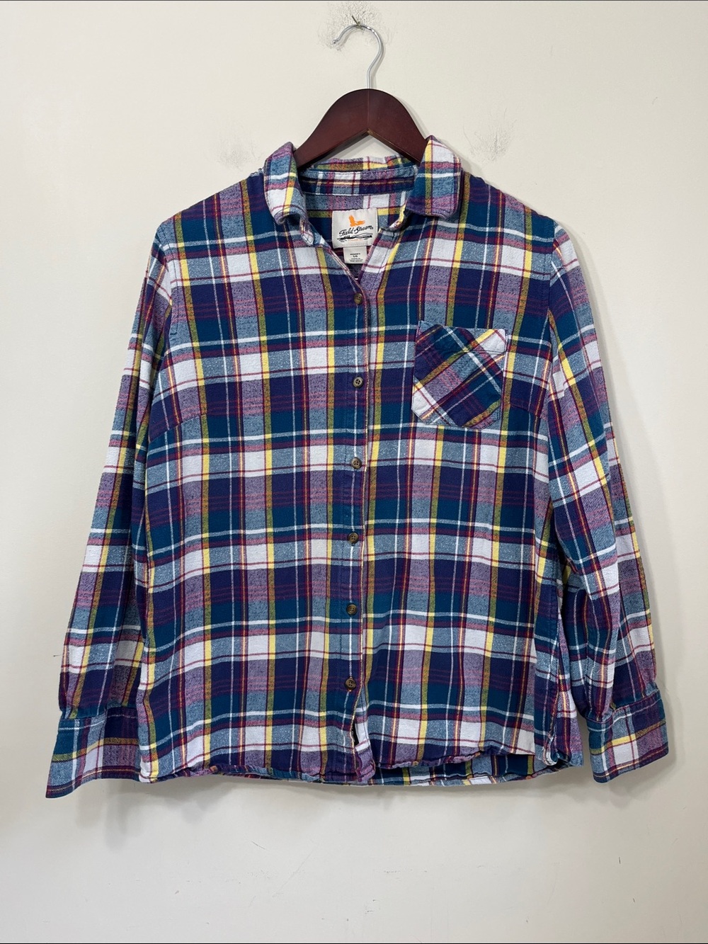 Field & Stream Women's Long Sleeve Button Down Flannel Shirt Size Large